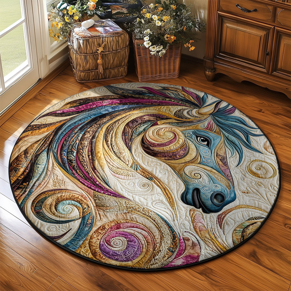 Artistic Horse WJ2003072CL Quilted Round Mat