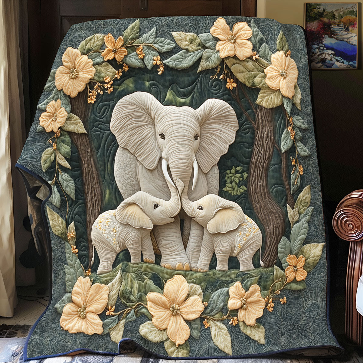 Family Elephant WX1306014CL Quilt