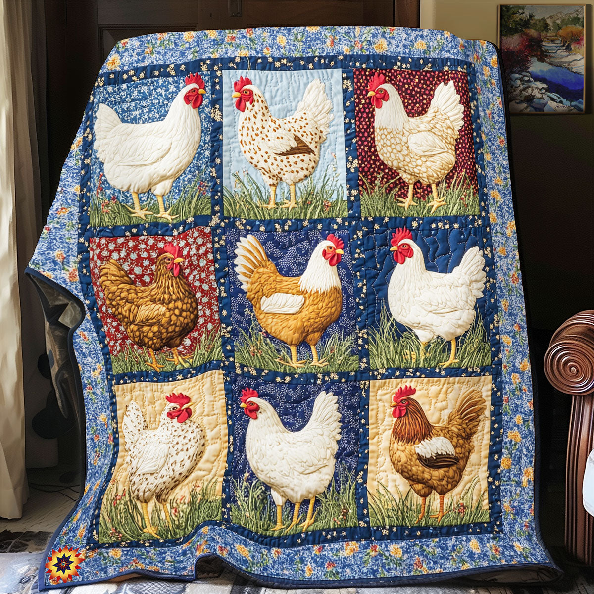 Bright Chicken WX2612009CL Quilt