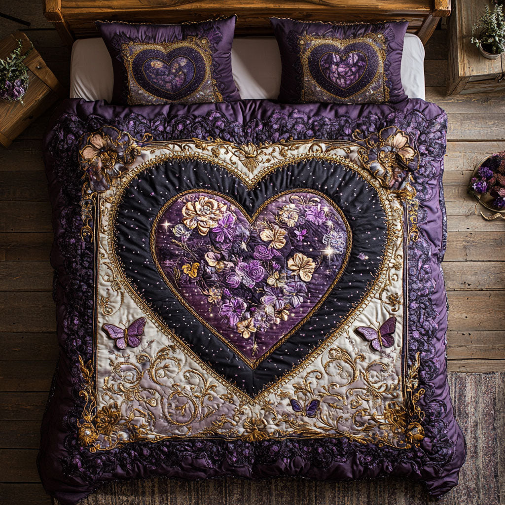 Mystic Purple Heart WY2301025CL Duvet Cover Set