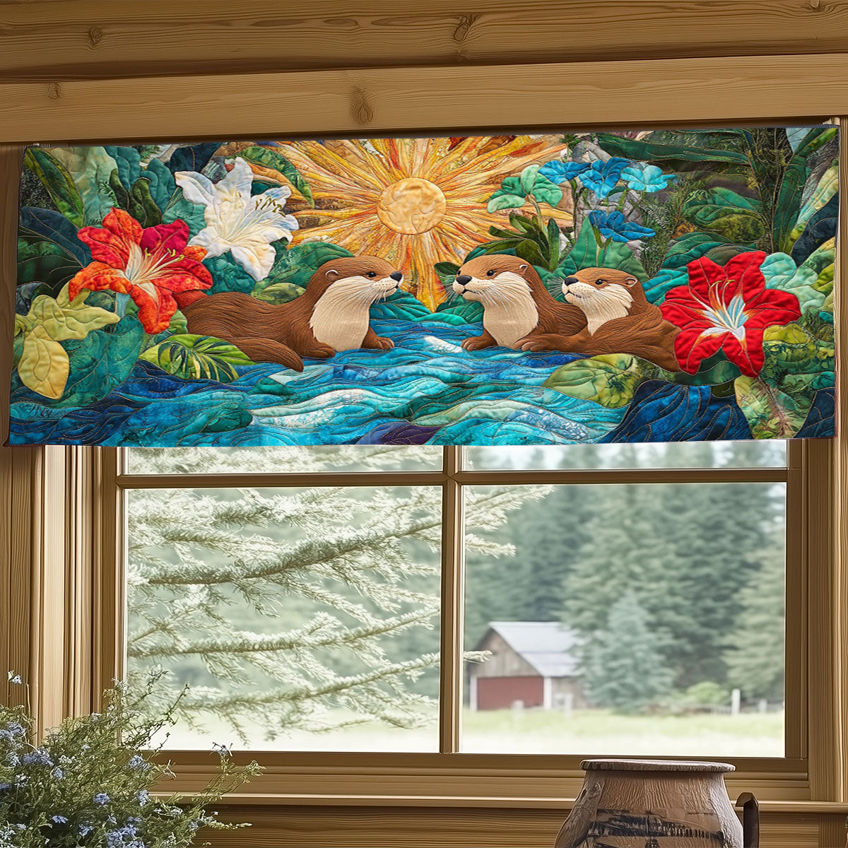Otter Family WJ1104024CL Quilted Valance