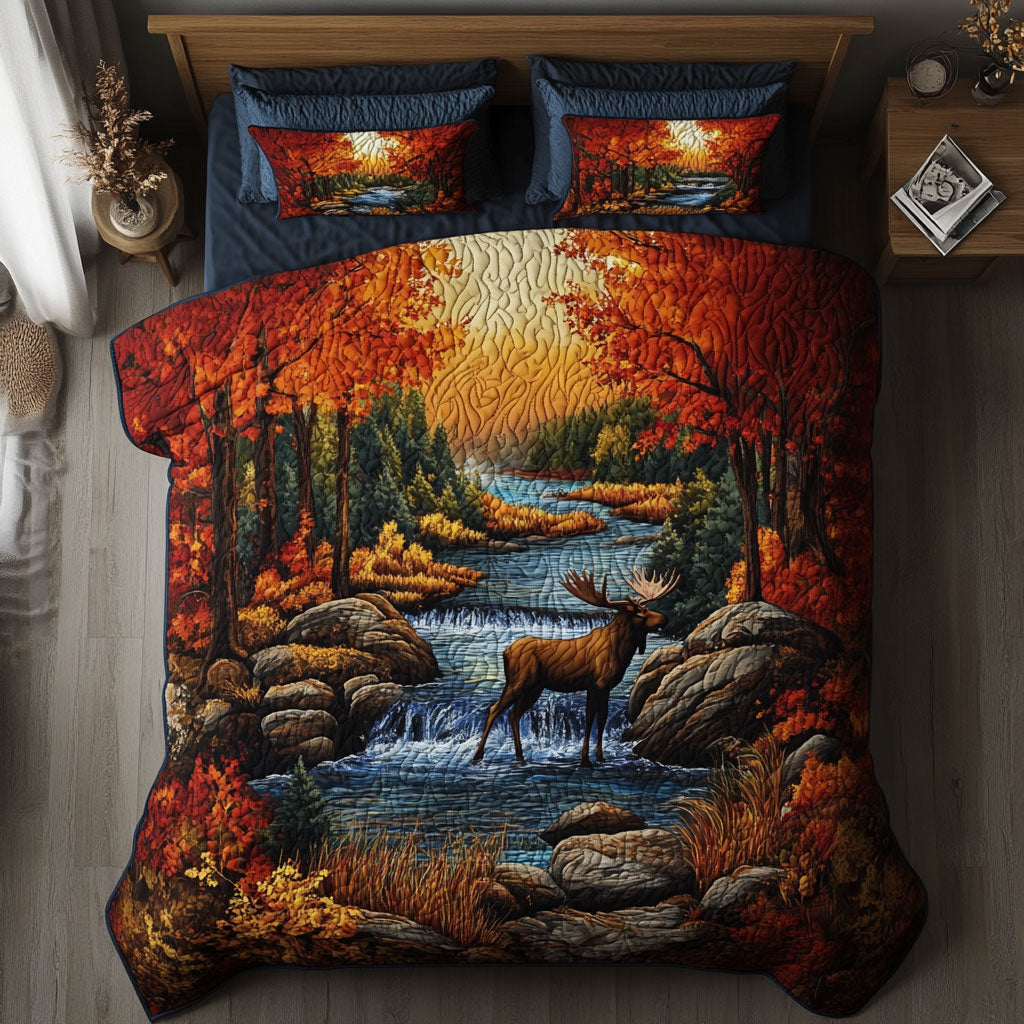 Deer In Autumn Forest WY0502001CL Duvet Cover Set