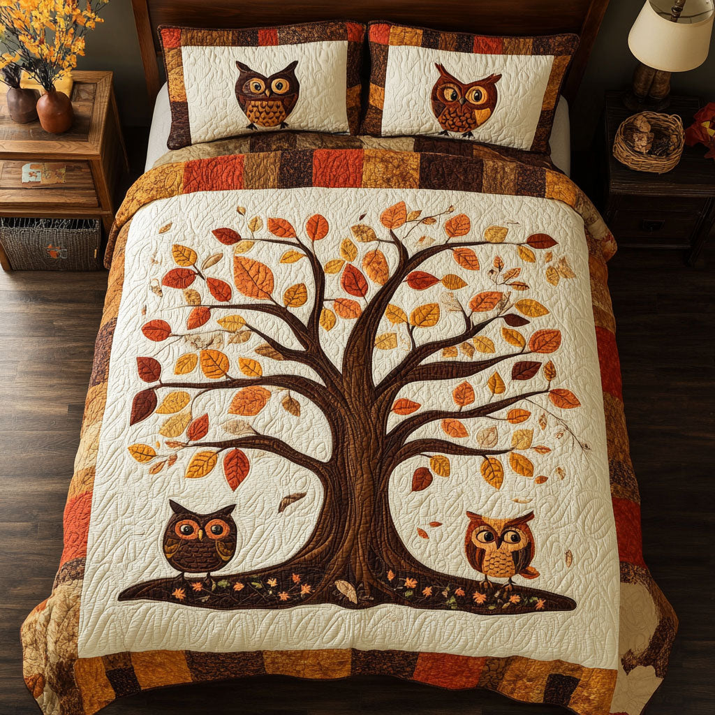 Owl Autumn Maple WP1003027CL Duvet Cover Set