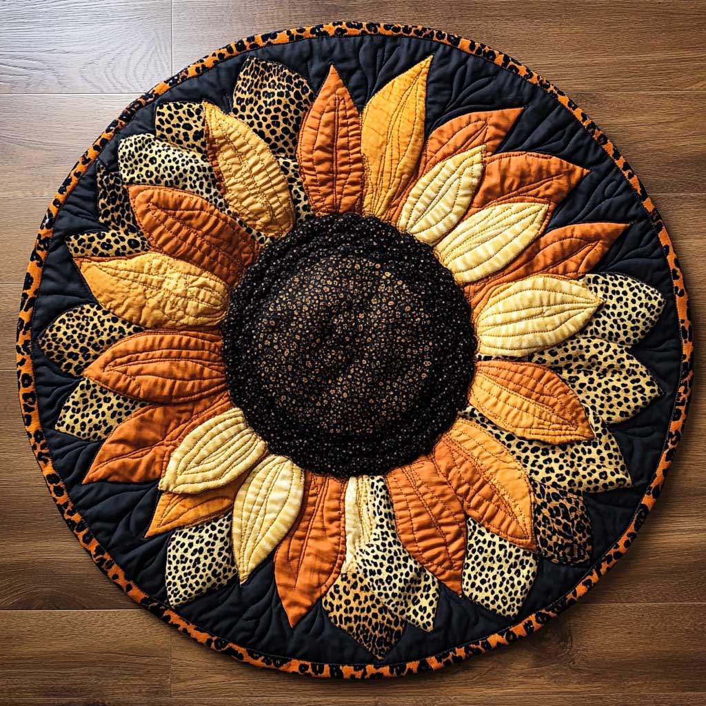Safari Sunflower WN1604048CL Quilted Round Mat
