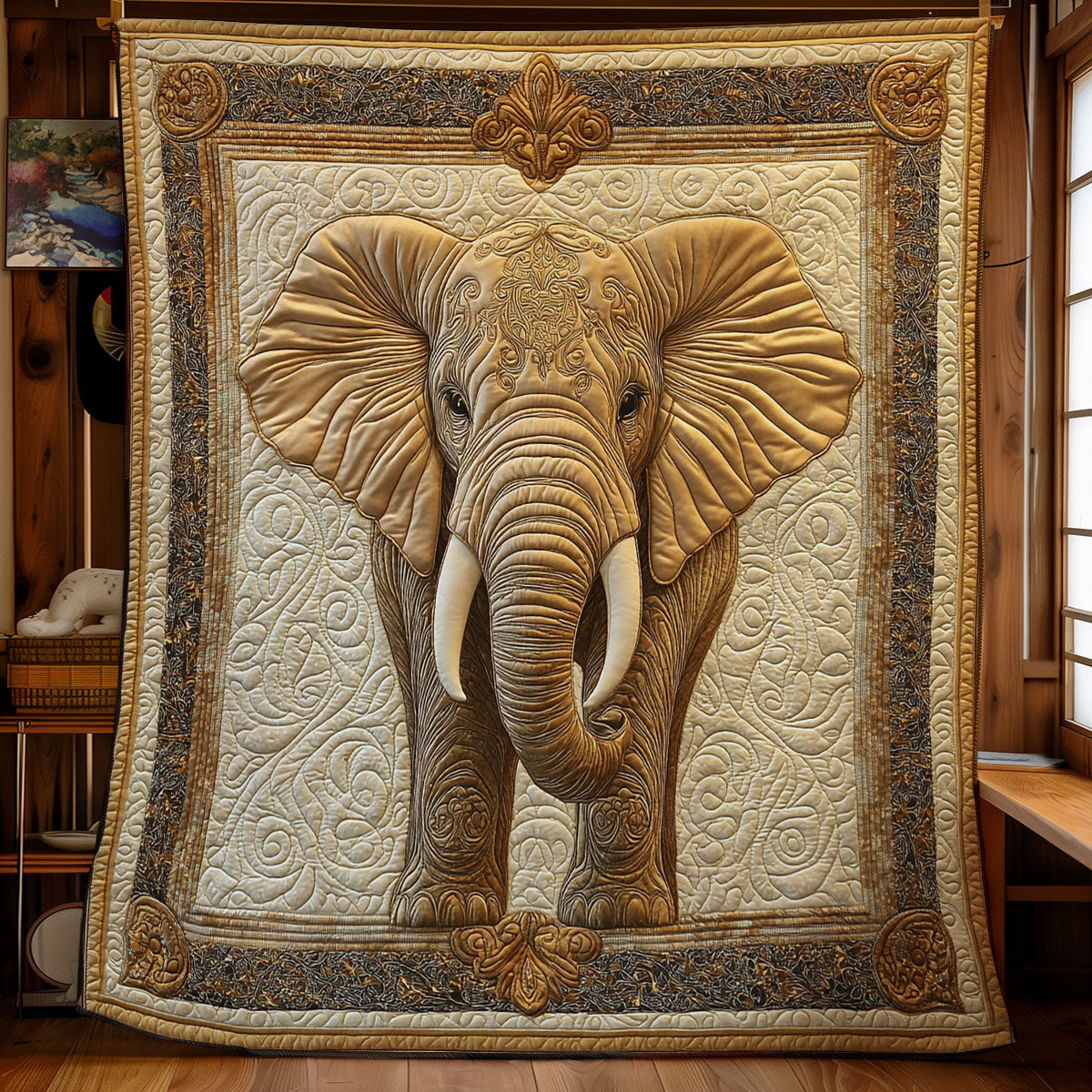 Beautiful Elephant WY1801048CL Quilt