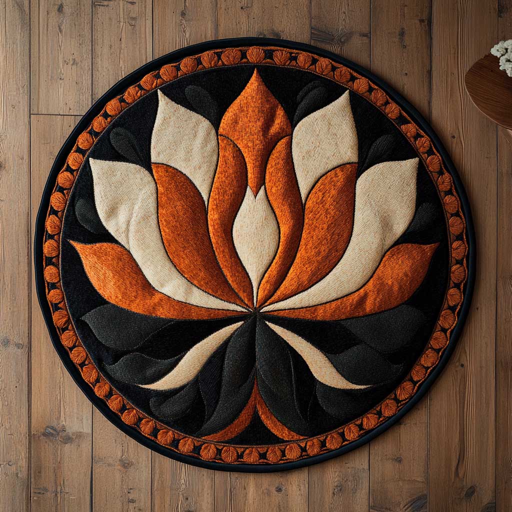 Amber Flower WN2804001CL Quilted Round Mat