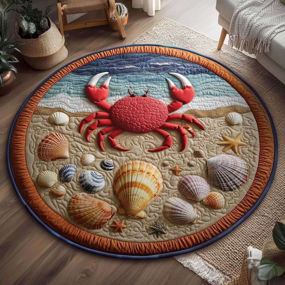 Sea Crab WY0401041CL Quilted Round Mat