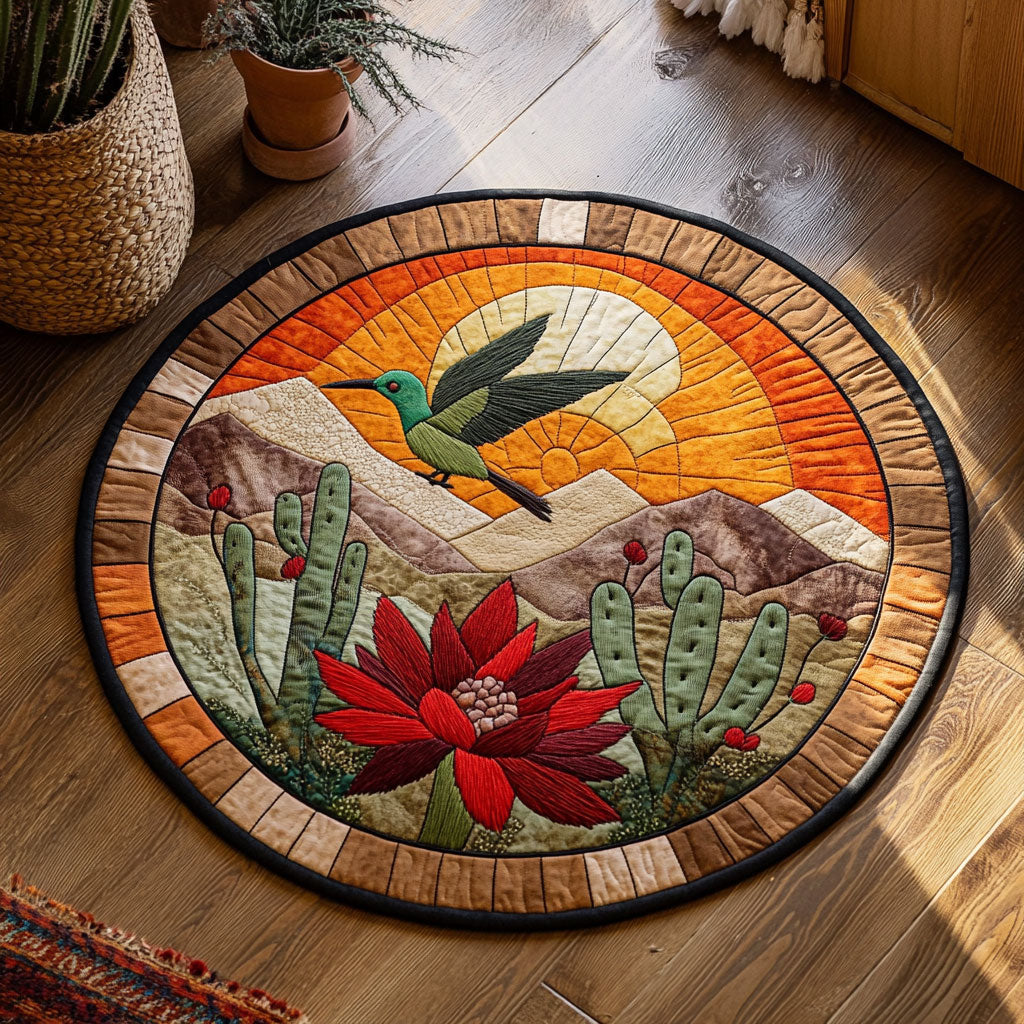 Sunset Over The Desert WY3006043CL Quilted Round Mat