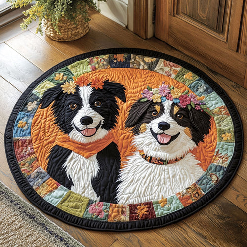 Woof in Bloom CP0307036CL Quilted Round Mat