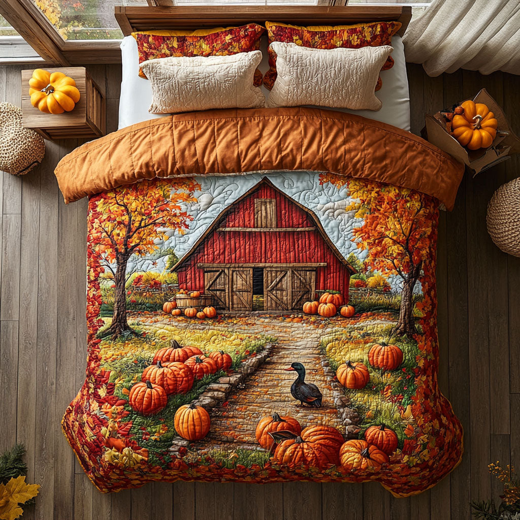 Autumn Red Barn CW0809011CL Duvet Cover Set