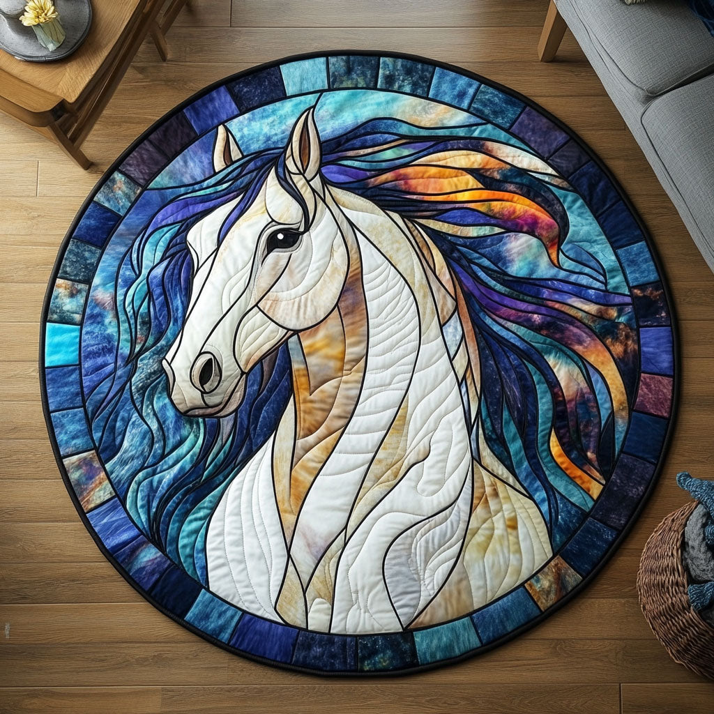 Mystic Horse WX2805034CL Quilted Round Mat