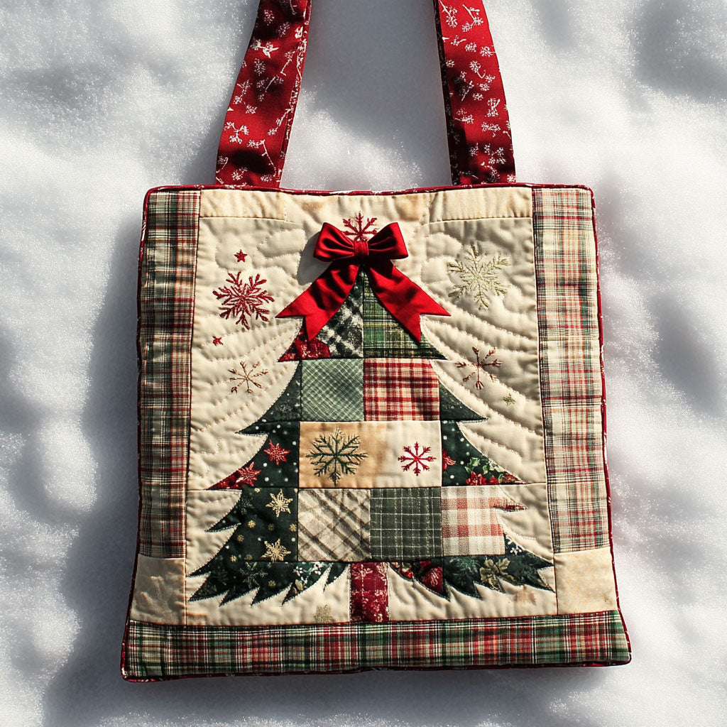 Winter Wish Christmas Tree WN1211136CL Quilted Tote Bag