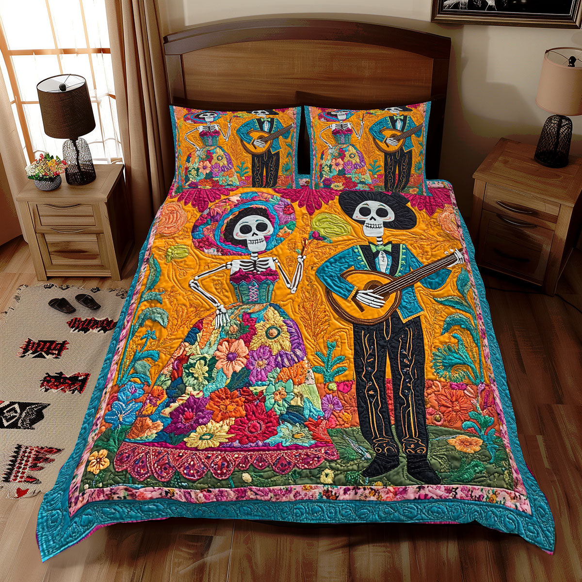 Couple Day Of The Dead WX2112053CL Duvet Cover Set