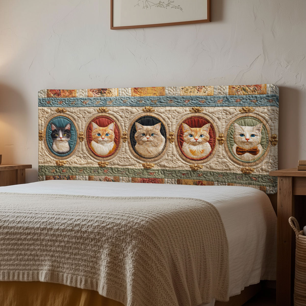 Quirky Purrs CP2012014CL Quilted Headboard Slipcover