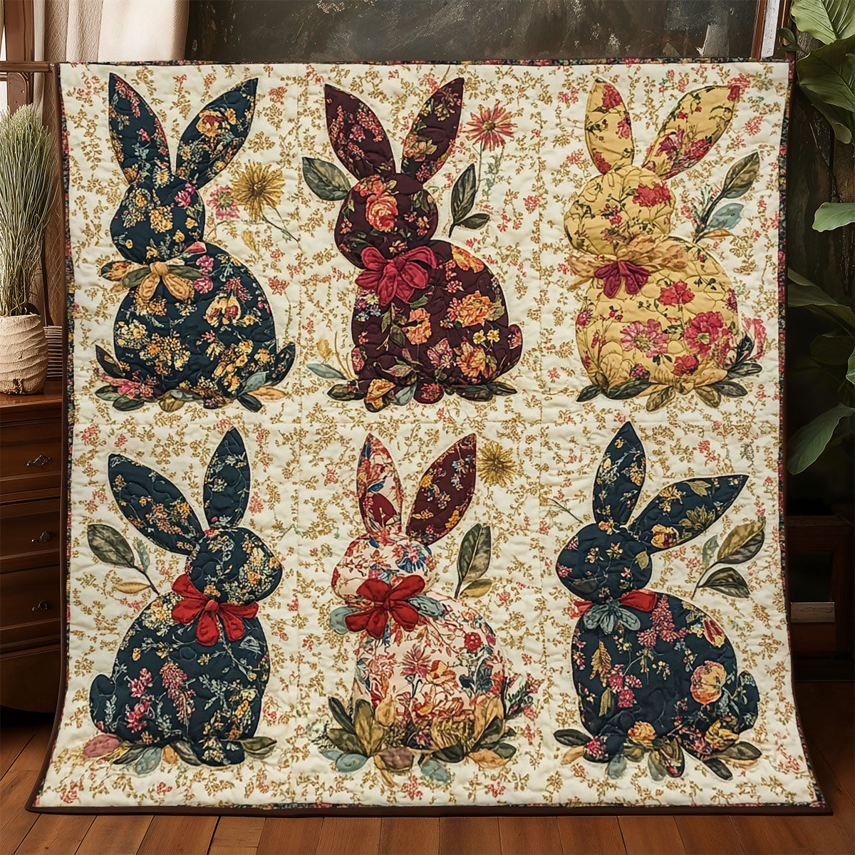 Vintage Patchwork Rabbit WJ1904024CL Quilt