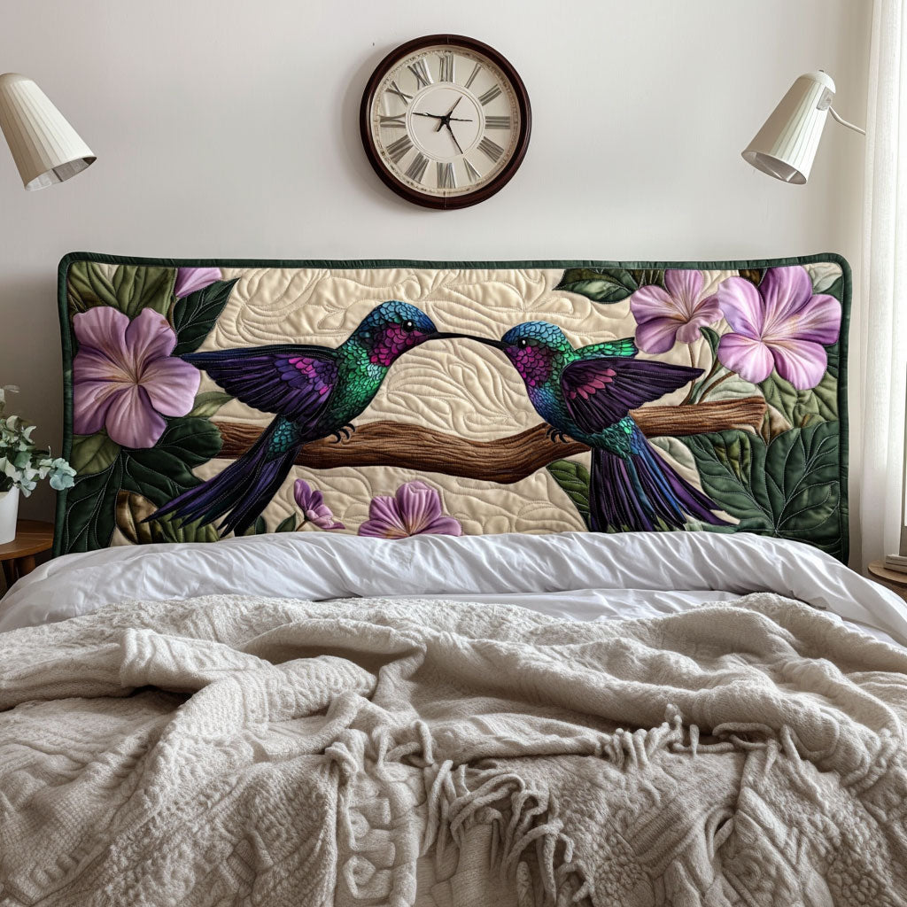 Floral Hummingbird Love KL2212004CL Quilted Headboard Slipcover
