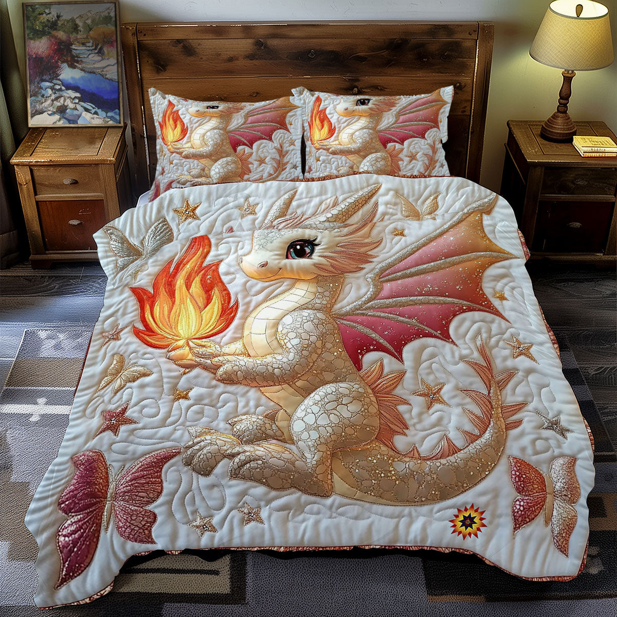 Cute Baby Dragon WY1712039CL Duvet Cover Set