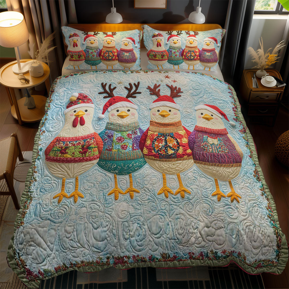 Winter Chickens WN1911068CL Duvet Cover Set