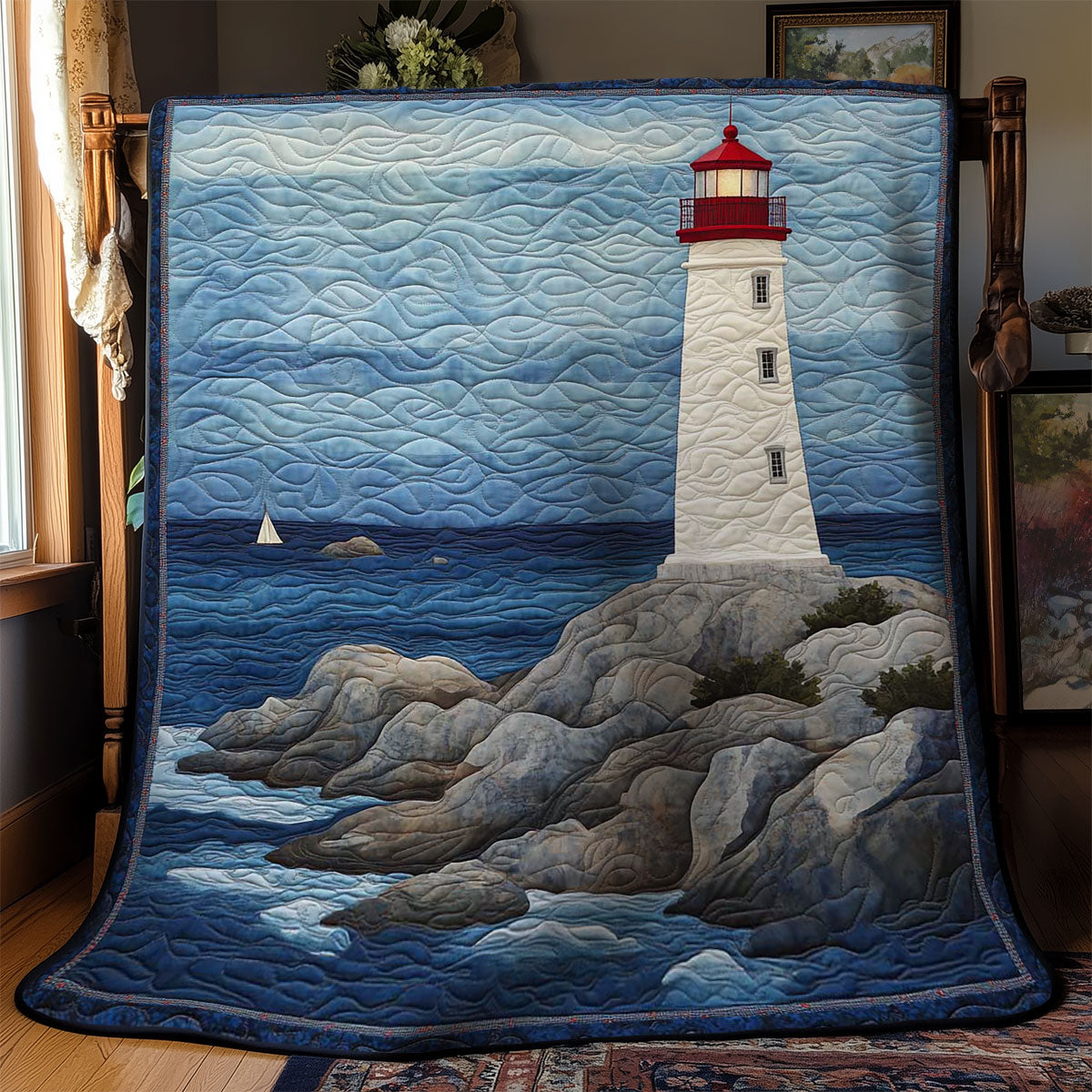 Lighthouse and Sail WN2503078CL Quilt