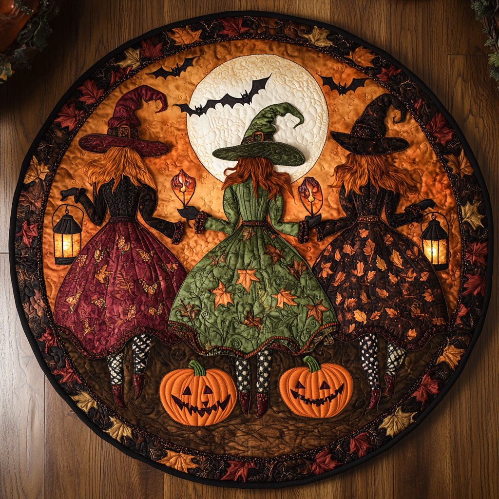 Mystic Witch Moon WN15080076CL Quilted Round Mat