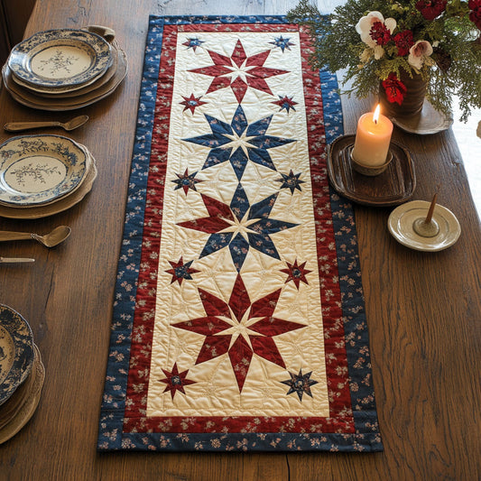 Patriotic Stars CW1006042CL Quilted Table Runner