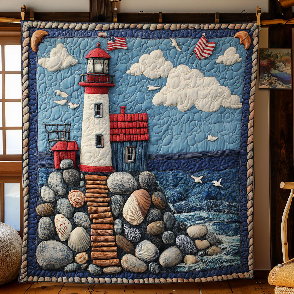 Seabreeze Lighthouse WN0408059CL Quilt