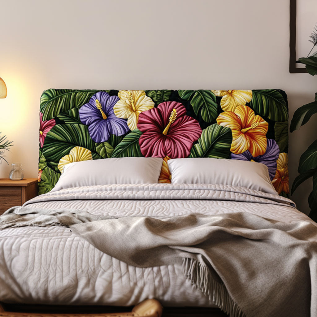 Hibiscus Oasis KL2212019CL Quilted Headboard Slipcover