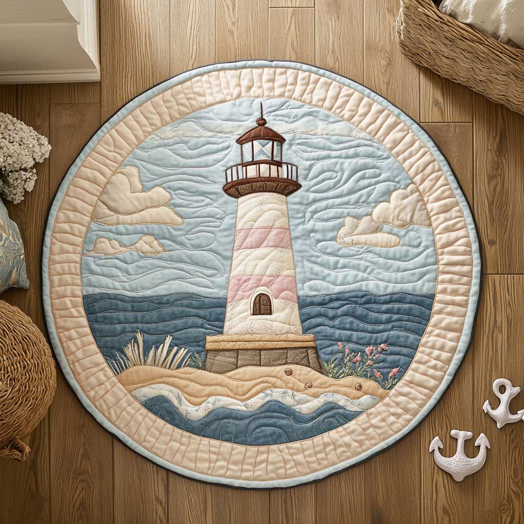Ocean Lighthouse WN2403089CL Quilted Round Mat