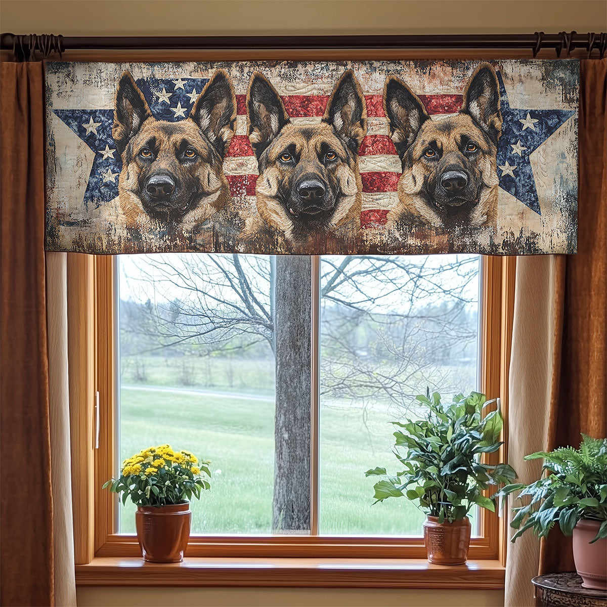 German Shepherd Valor WN1006056CL Quilted Valance