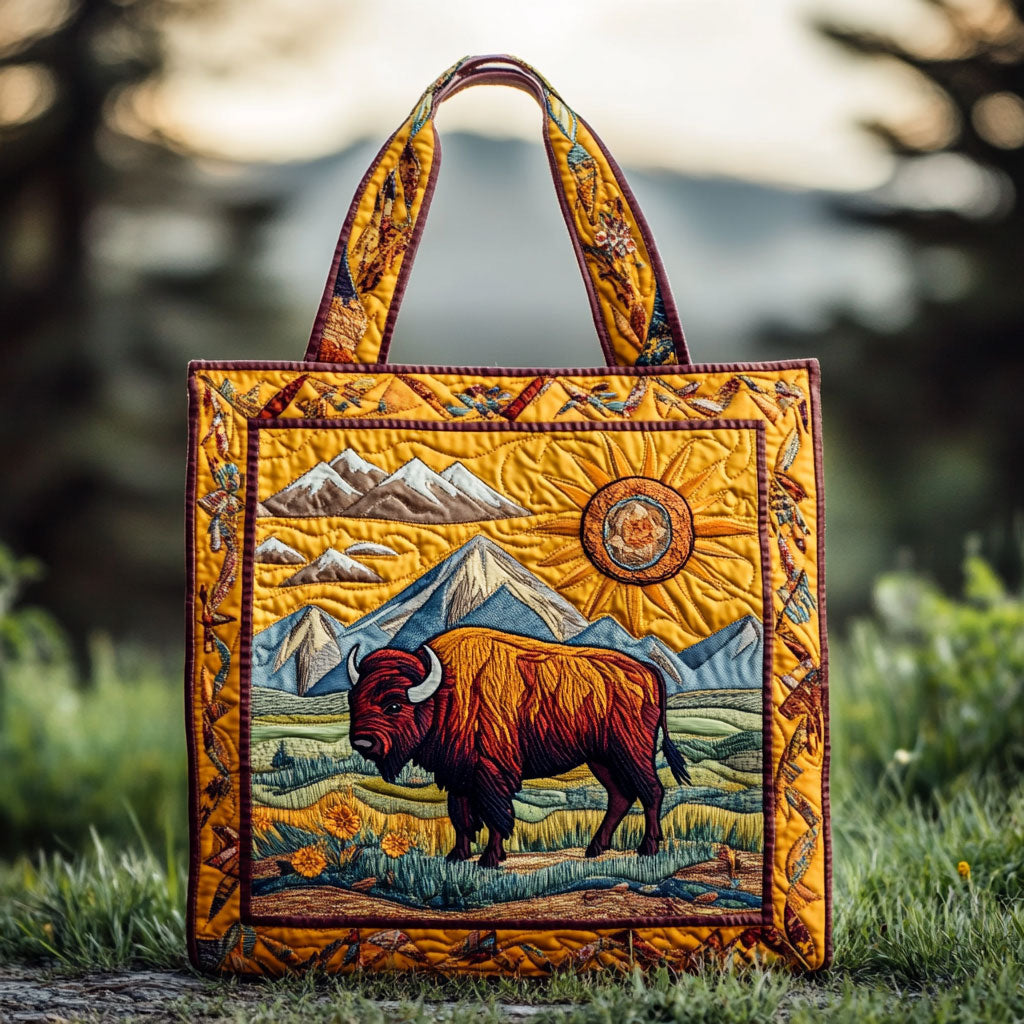 Prairie Bison WN2409038CL Quilted Tote Bag