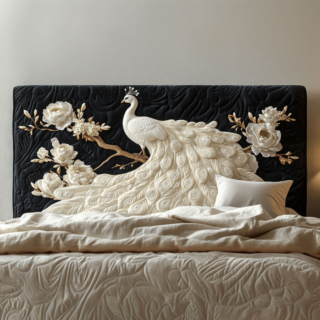 Ivory Peacock Elegance KL0501025CL Quilted Headboard Slipcover