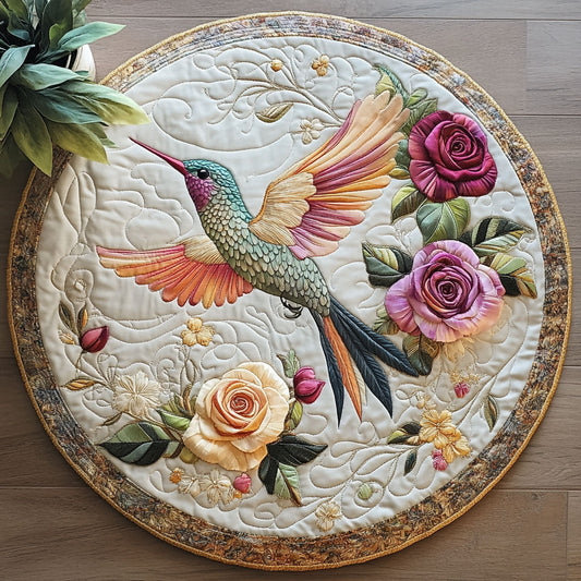 Hummingbird Bloom CW1106025CL Quilted Round Mat