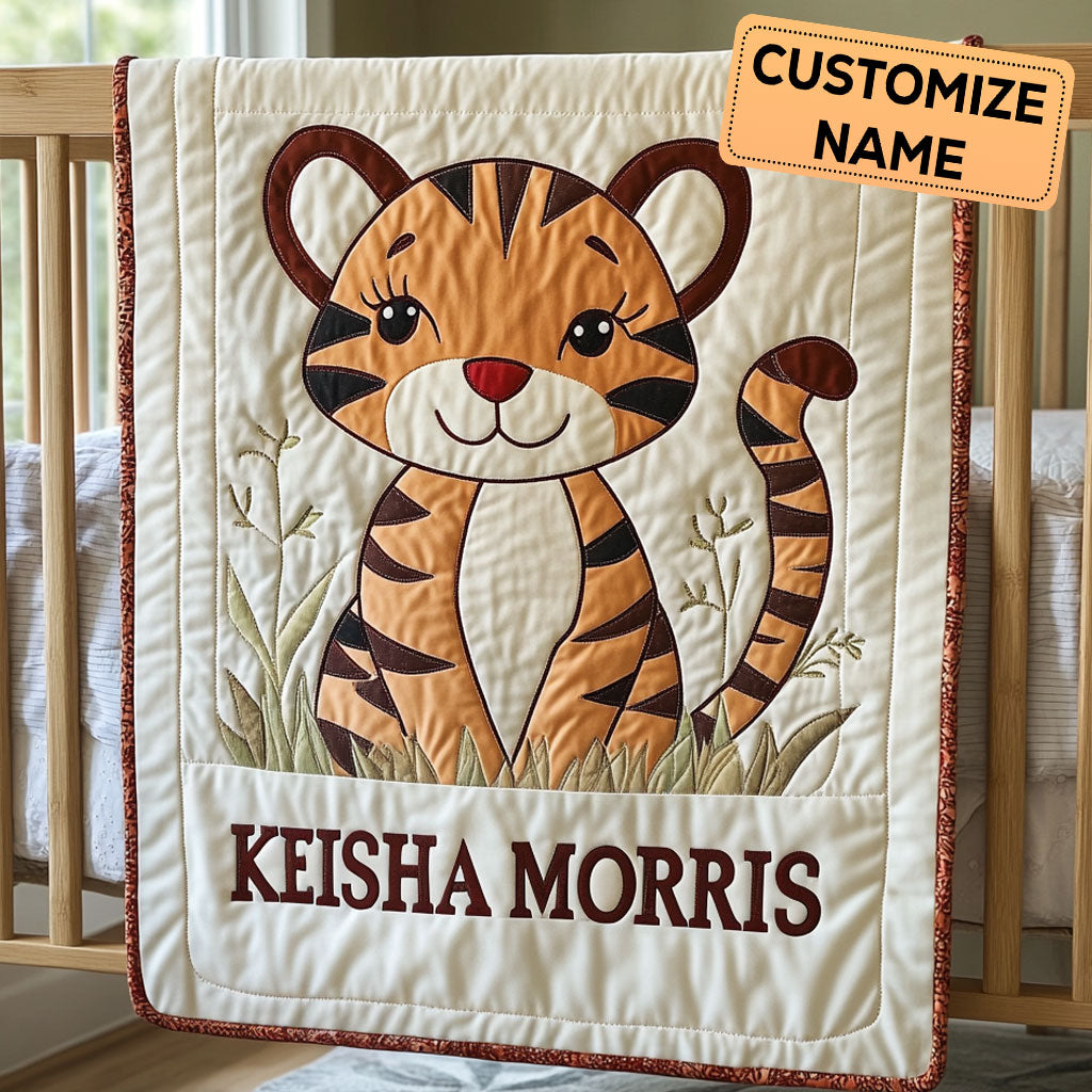 Wild Whiskers CP2607031CL Personalized Baby Quilt