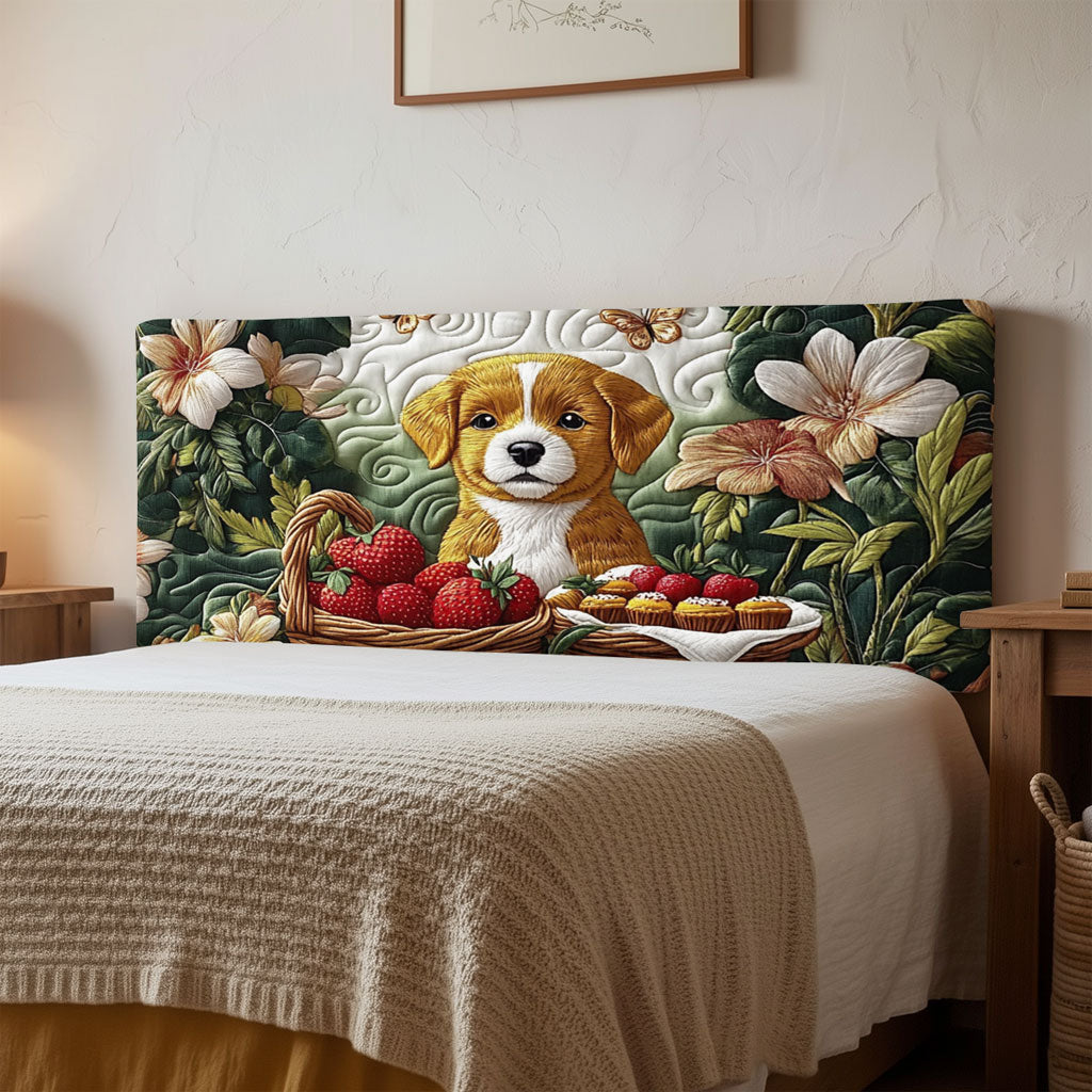 Dog In The Garden QA2212010CL Quilted Headboard Slipcover