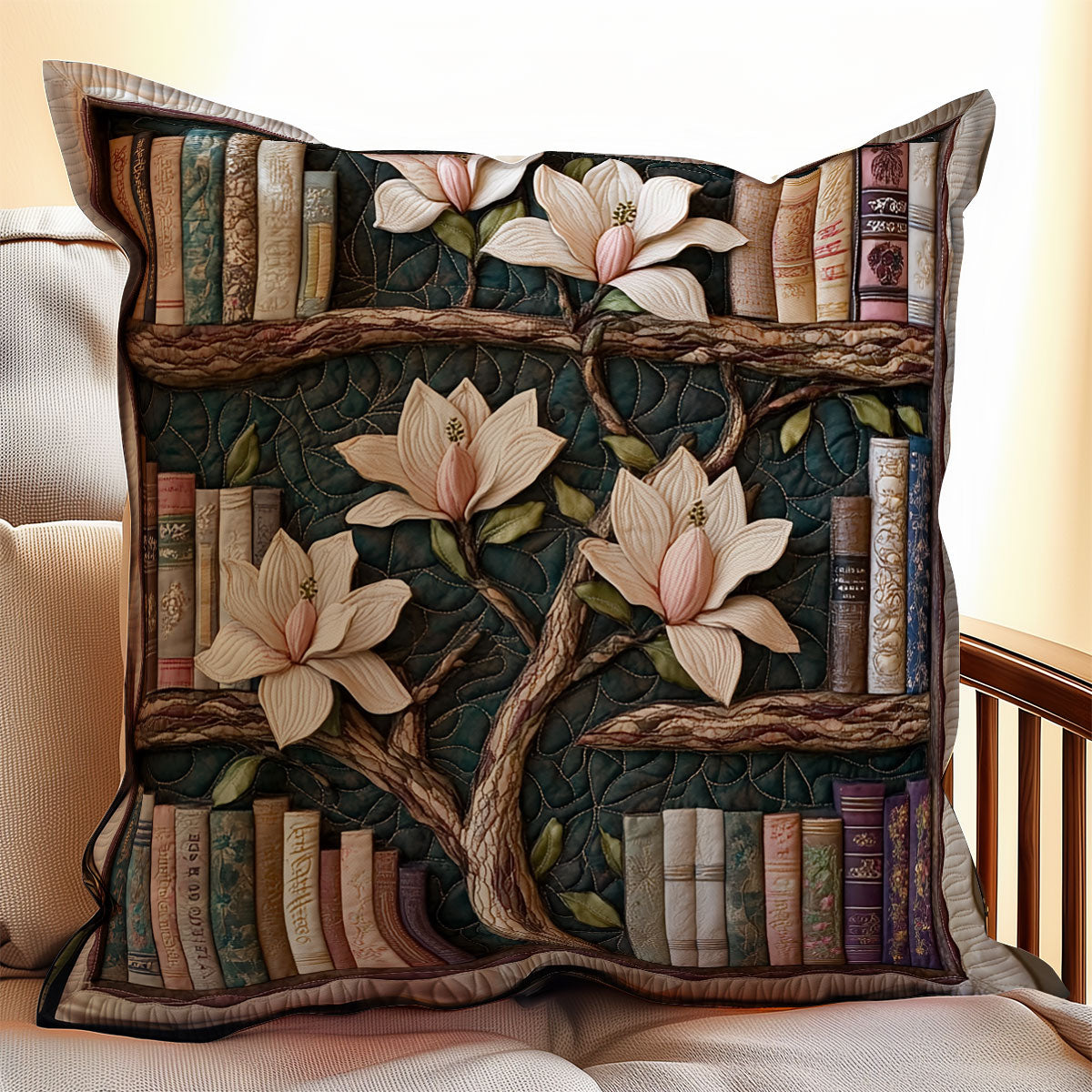 Floral Bookshelf WX2203065CL Quilt Pillow Case