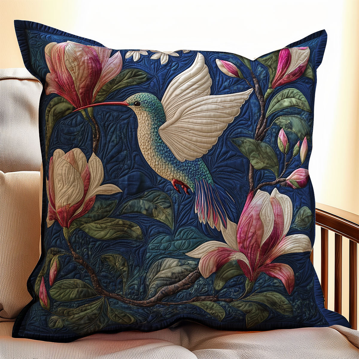 Floral Hummingbird WX2203067CL Quilt Pillow Case
