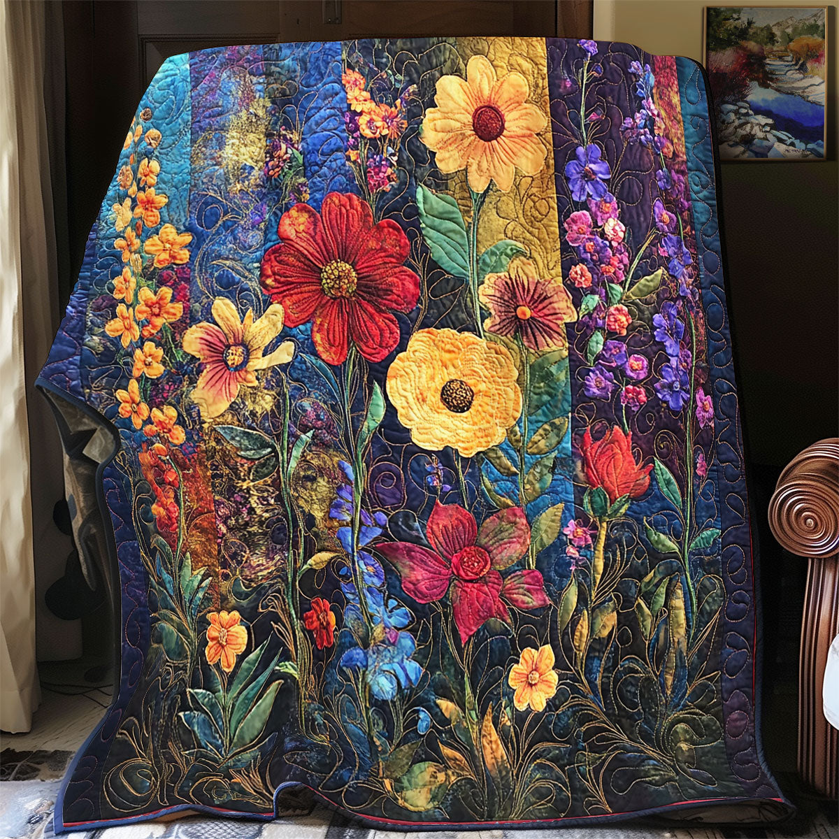 Floral Patchwork WU2502045CL Quilt