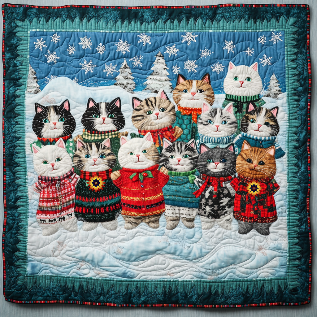 Cat Christmas YR1112022CL Quilt