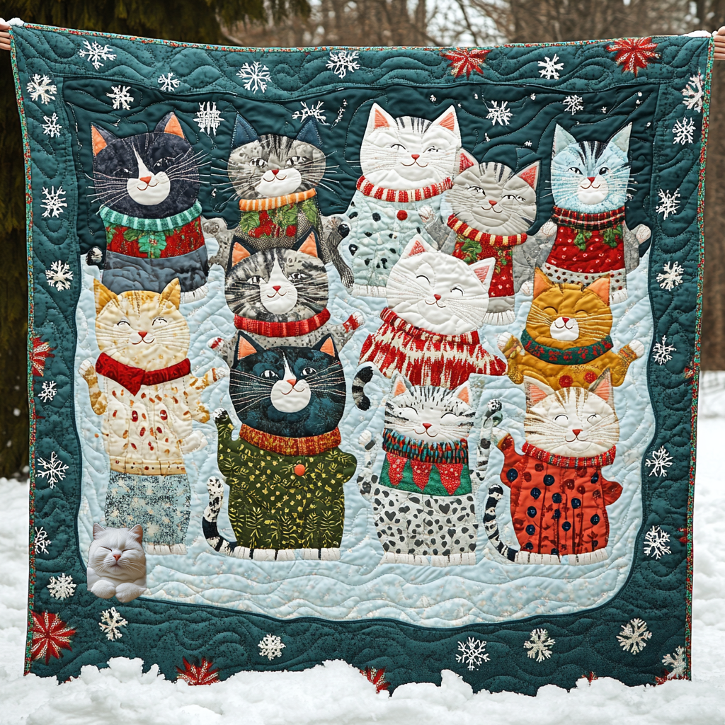 Cat Mery Christmas YR1212006CL Quilt