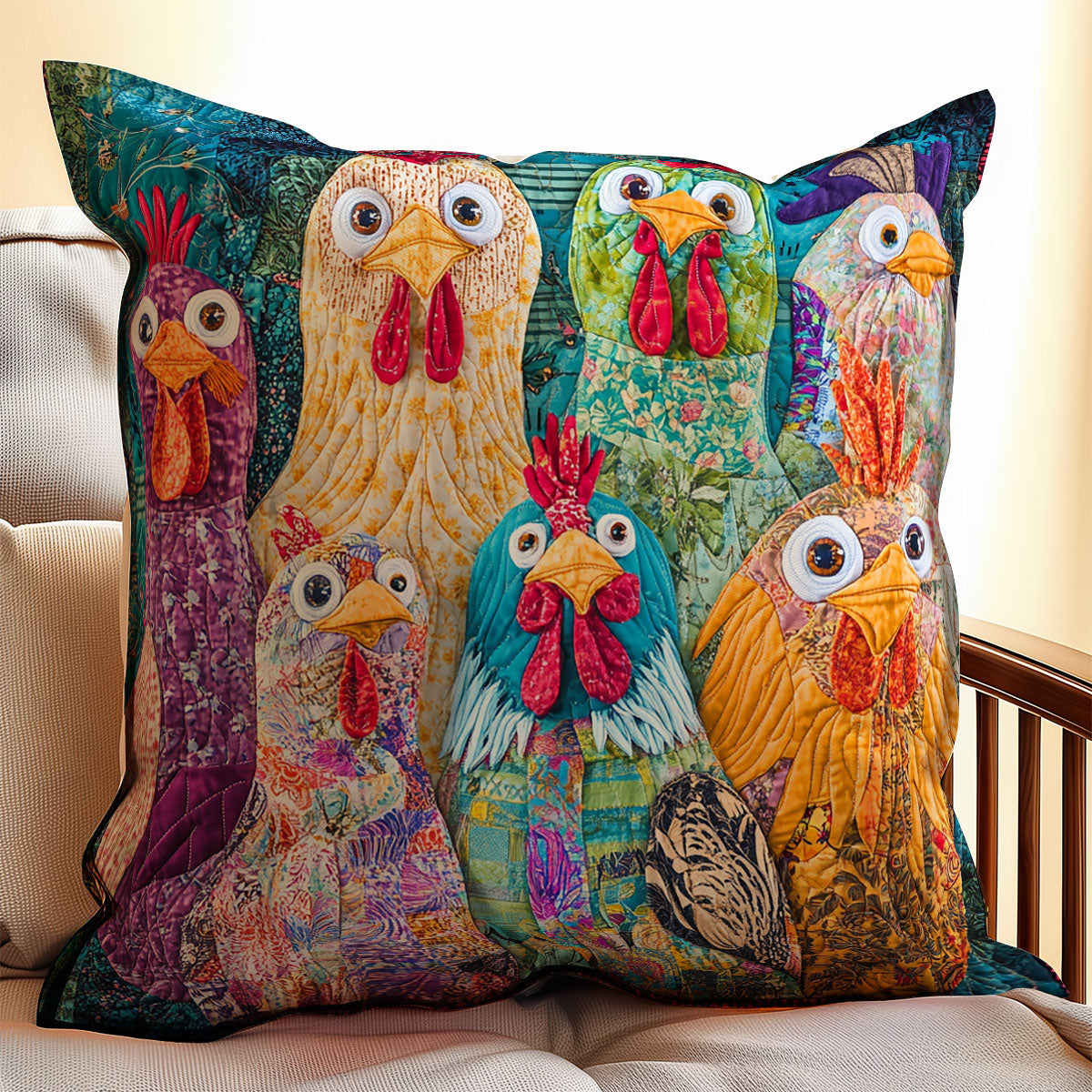 Funny Chicken WX1303054CL Quilt Pillow Case