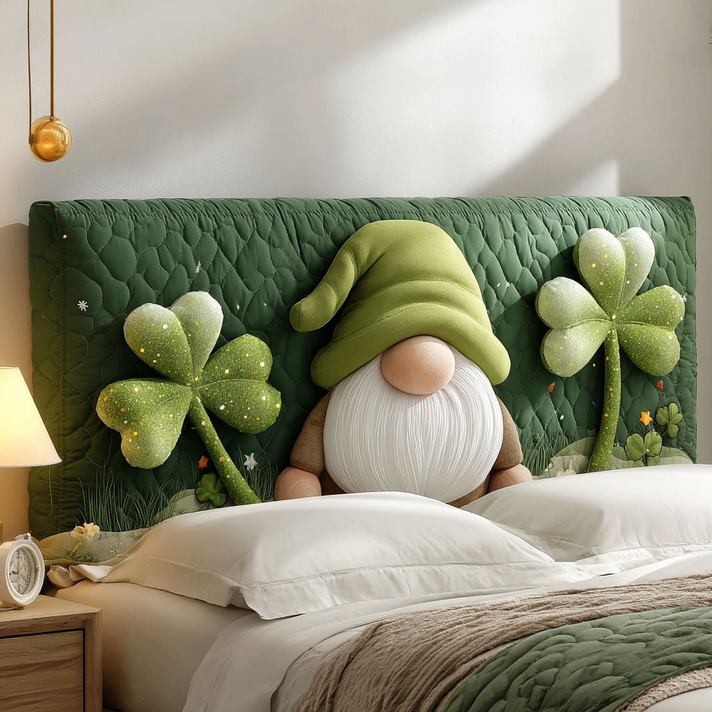 Gnome Sweet Clover WJ0501048CL Quilted Headboard Slipcover