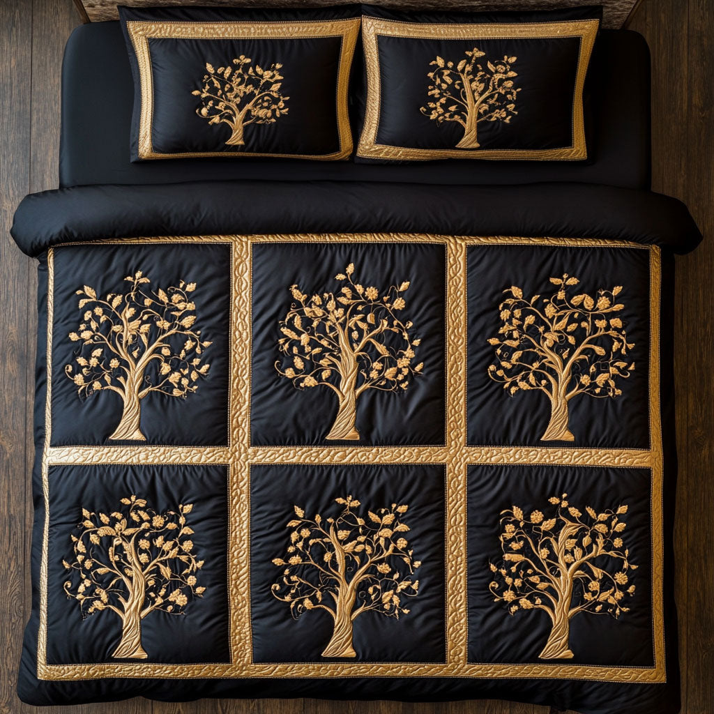 Gold Tree Collection WY0708052CL Duvet Cover Set