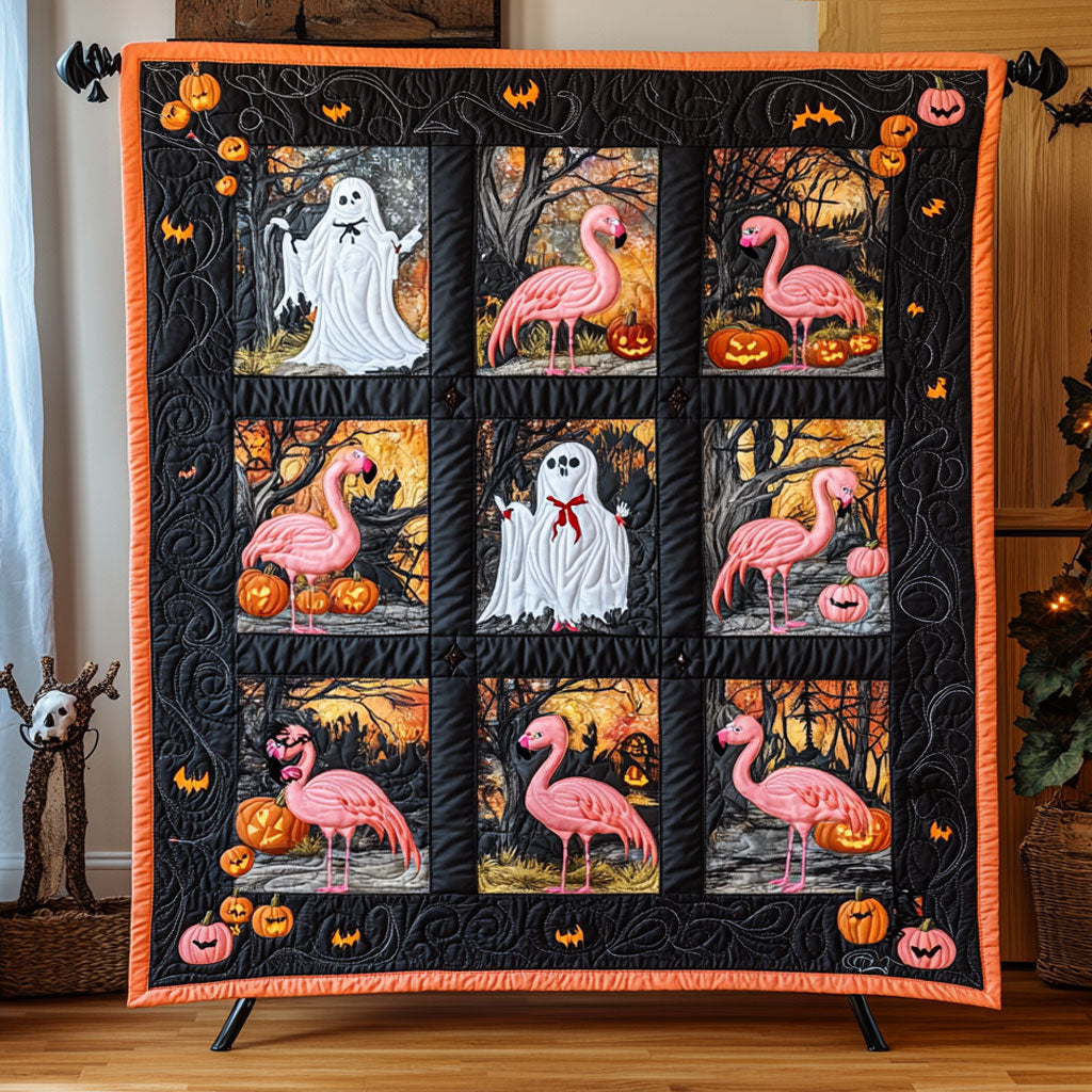 Halloween Flamingo Patchwork WY0808026CL Quilt