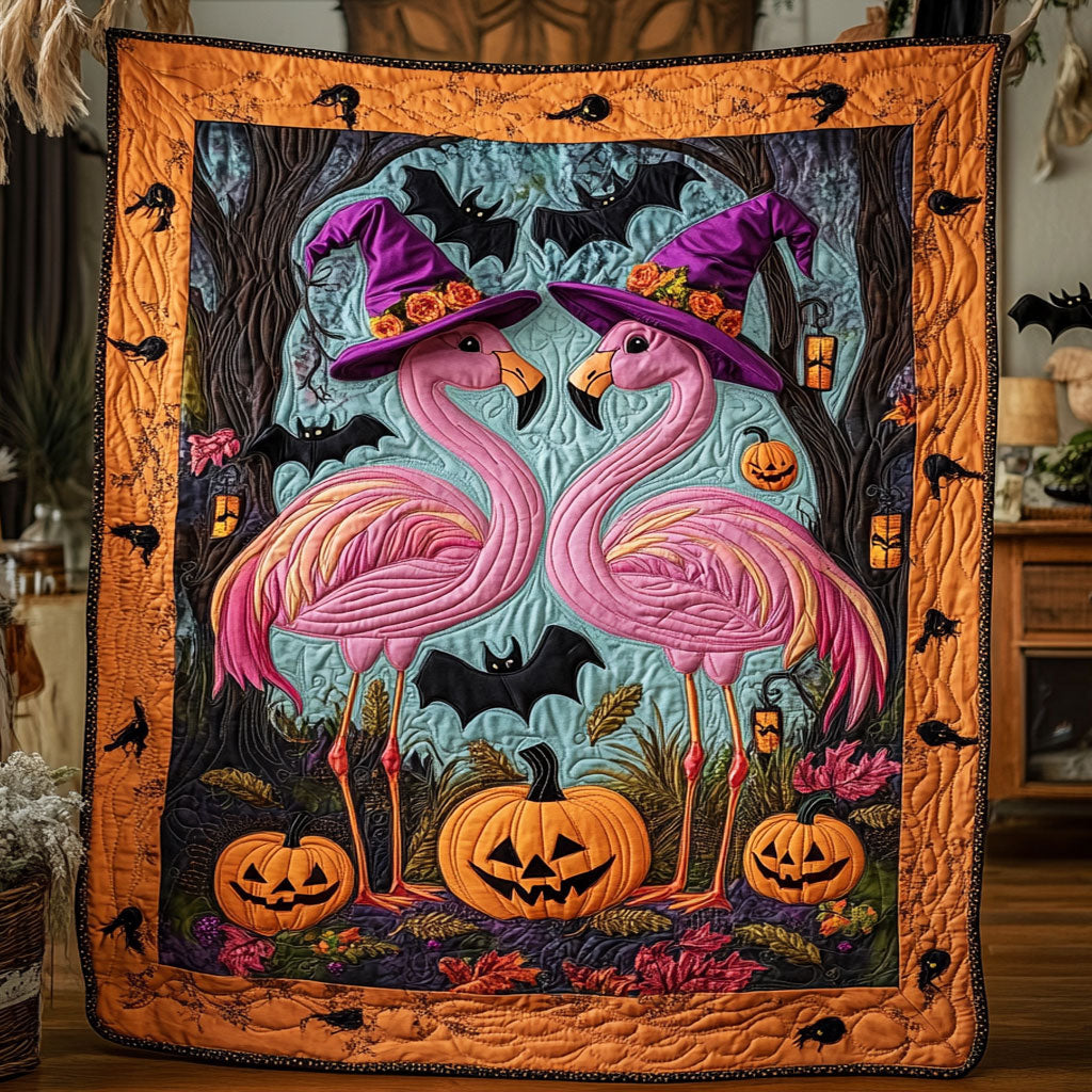 Halloween Flamingos WY0808027CL Quilt