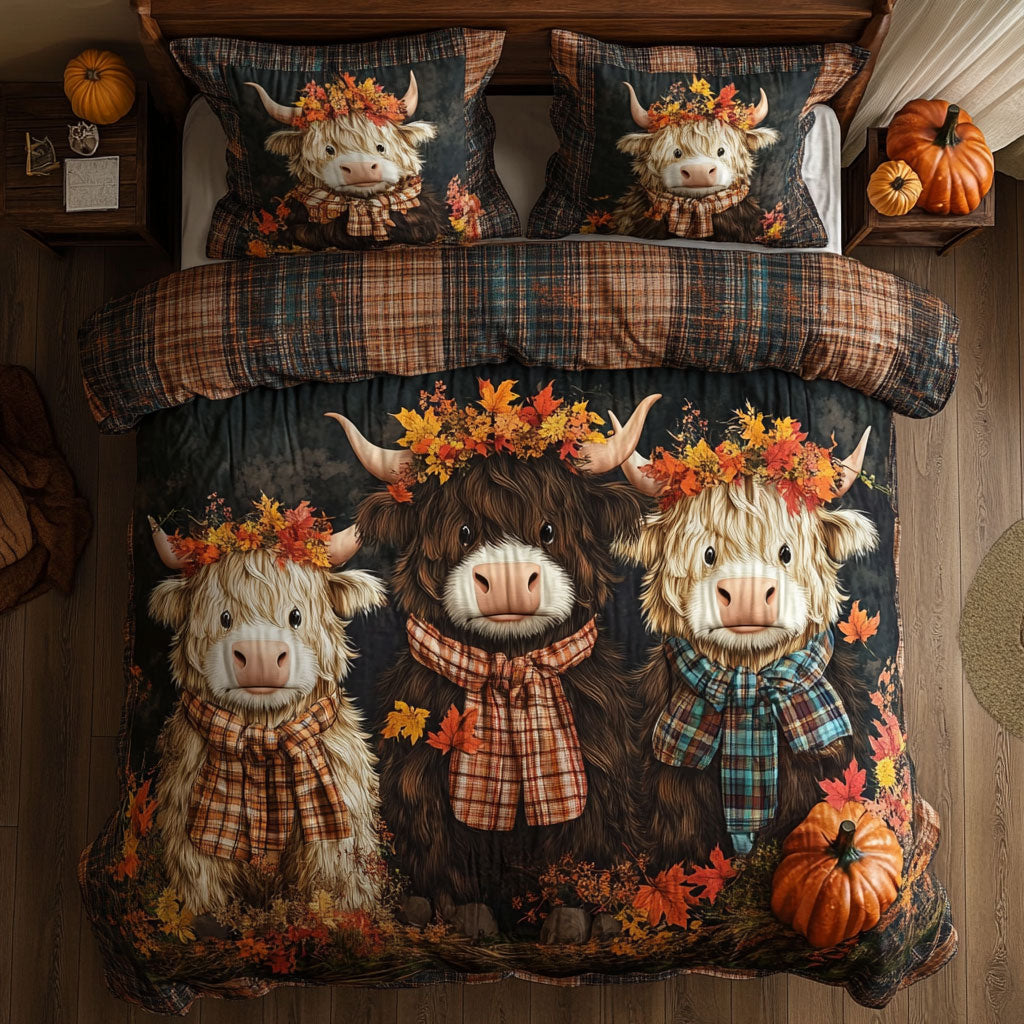 Highland Cow Autum Lovers WU0603018CL Duvet Cover Set