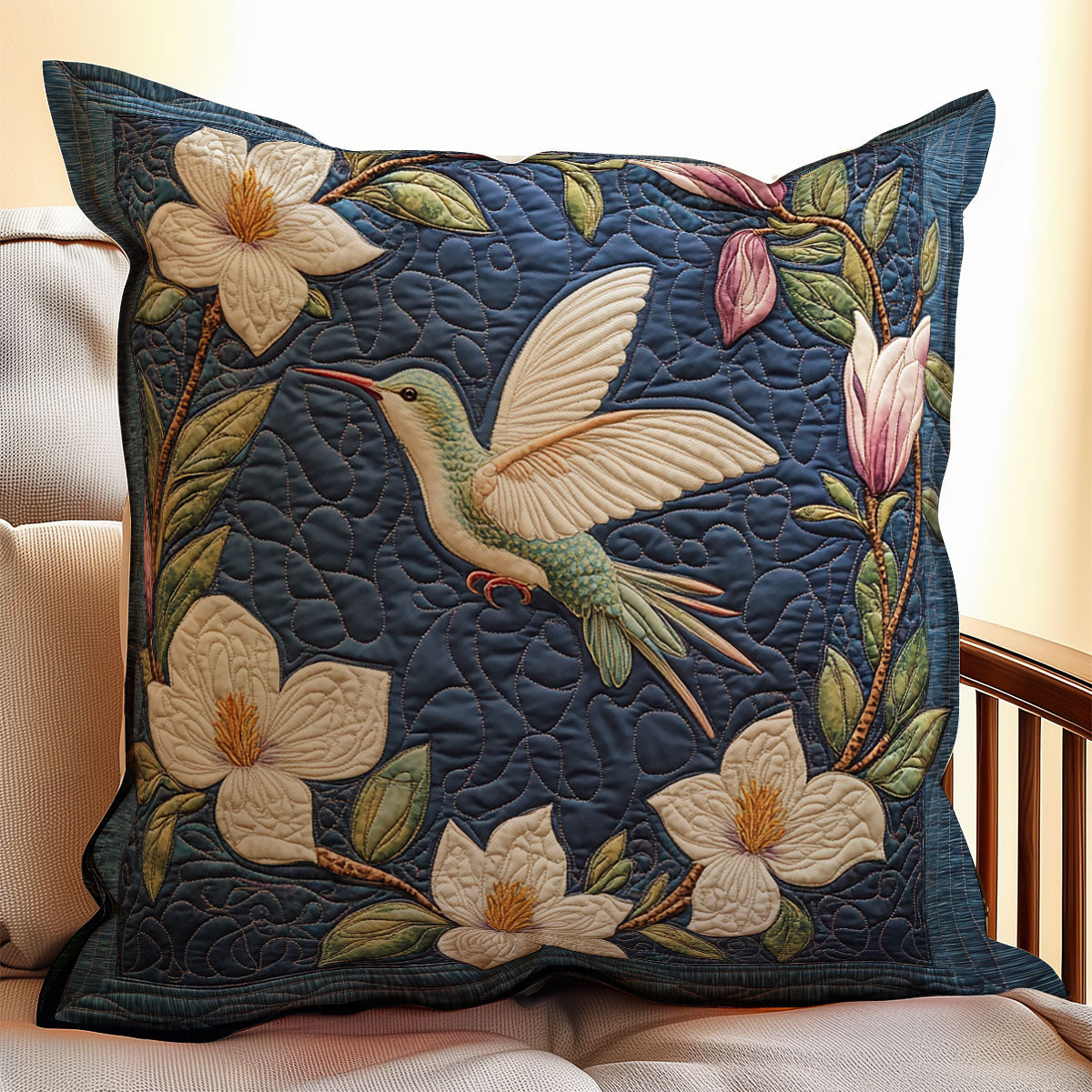 Hummingbird Floral WX2203069CL Quilt Pillow Case