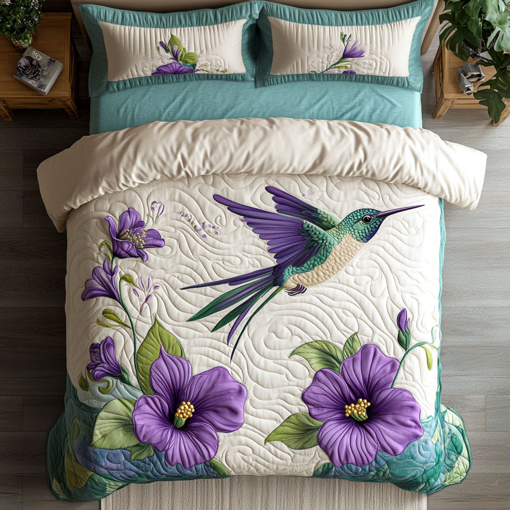 Hummingbird Flower WX2403026CL Duvet Cover Set