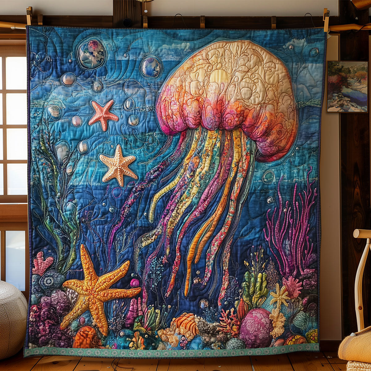 Jellyfish Under Sea WX2203025CL Quilt