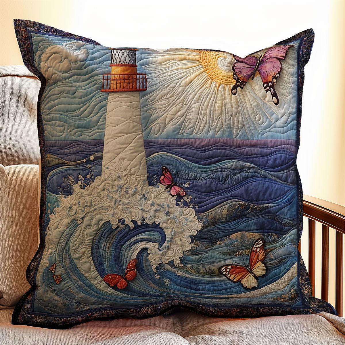 Lighthouse Wave WX2203074CL Quilt Pillow Case