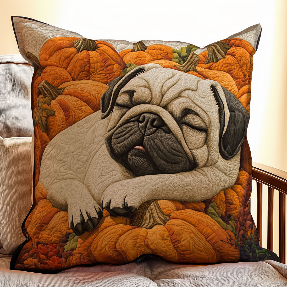 Lovely Pug WX2203077CL Quilt Pillow Case